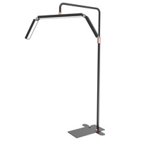 Équipement de salon de beauté pour les ongles, lampe à cils pliable, lampe de sol en forme de demi-lune pour extension de cils, lampe de table à LED à intensité réglable
