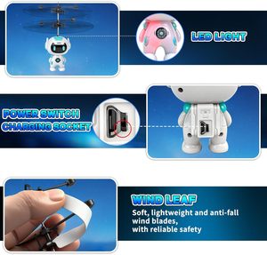 Juguetes de Robots Voladores DWI Dowellin para Niños, Drones de Bola <span class=keywords><strong>Voladora</strong></span> Operados a Mano con Luces LED, Mini Helicóptero Dron Recargable - Product Image 6