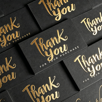 Carte de remerciement personnalisée en papier texturé de luxe avec logo en feuille d'aluminium, cartes de commande pour entreprise, impression de cartes de remerciement pour petites entreprises
