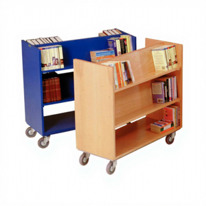 Vente chaude, <span class=keywords><strong>chariot</strong></span> à <span class=keywords><strong>livres</strong></span> en bois de conception moderne pour bibliothèque scolaire avec roulettes, garantie de 3 à 10 ans - Product Image 1