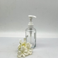 Flacon pulvérisateur en verre épais transparent avec bouchon pompe métallique à grain vertical, flacon atomiseur de luxe pour parfum et tonique