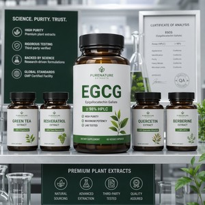 Approvisionnement d'usine EGCG 98% en poudre CAS 989-51-5 Épigallocatéchine gallate Extrait de thé vert Haute pureté Qualité alimentaire - Product Image 6