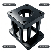 Boîtier de moteur en aluminium usiné CNC sur mesure, usinage par électroérosion à fil, cadre creux léger anodisé noir 0,01 mm, OEM Robotique Drone ODM