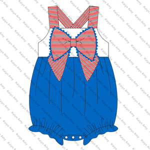 Vestidos para Bebés Niñas, Conjunto a Juego para Hermanas con Diseño de Rayas para el 4 de Julio, Ropa de Verano, Vestido de Dos Piezas para Niñas - Product Image 3