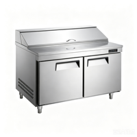 Table de préparation de salades à double porte commerciale, réfrigérateur, équipement de réfrigération pour supermarché, armoire congélateur