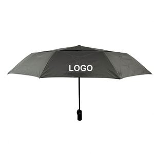 Parapluie publicitaire pliant en 3 sections, double couche, entièrement automatique, 8 baleines, poignée en plastique, protection solaire, fourni directement par l'usine - Product Image 1