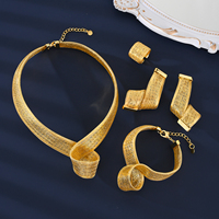 MEIZI Bijoux Dubai Tendance Cuivre Plaqué Or 18 carats Parure de Luxe Bague Boucles d'Oreilles Africaines pour Mariage