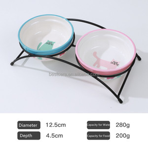 Cuencos de porcelana de alta calidad para mascotas para perros, comedero de agua y comida para mascotas, cuenco de cerámica para mascotas con soporte de hierro - Product Image 4