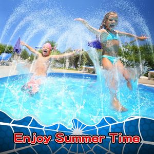 Tapis d'arrosage anti-dérapant en toile d'araignée de 67 pouces pour enfants et animaux domestiques, idéal pour les jeux aquatiques estivaux dans la cour - Product Image 6