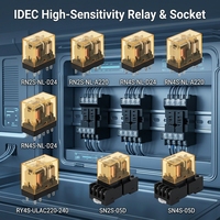 Relais haute sensibilité IDEC RN2S-NL-D24 RN2S-NL-A220 RN4S-NL-D24 RN4S-NL-A220 RY4S-ULAC220-240 et Socle SN2S-05D SN4S-05D