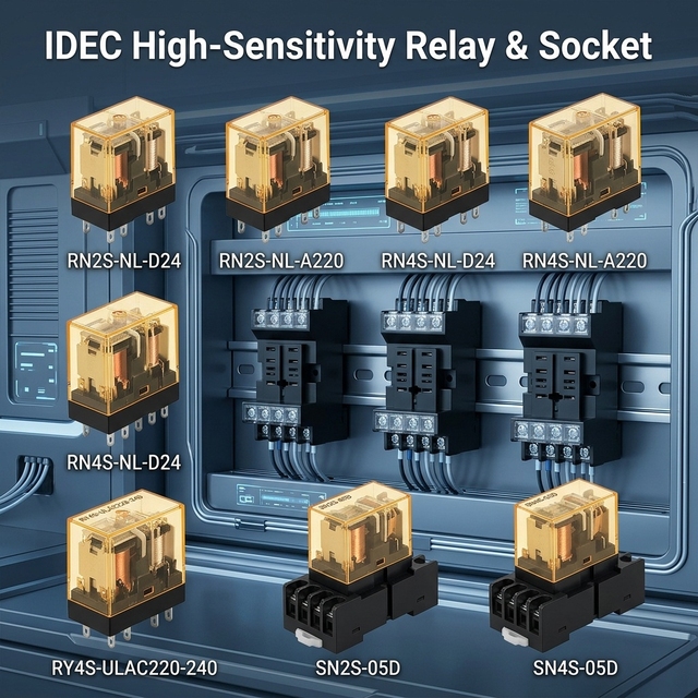 IDEC High-Sensitivity RN2S-NL-D24 RN2S-NL-A220 RN4S-NL-D24 RN4S-NL-A220 RY4S-ULAC220-240 Relay SN2S-05D SN4S-05D Socket