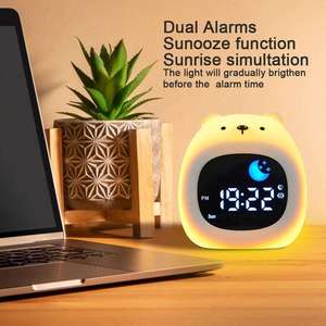 Horloge intelligente Cloud pour la méditation, horloge numérique en silicone, veilleuse, changement de couleur, mode, horloge de chambre d'enfant - Product Image 2