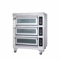Four à sole professionnel pour boulangerie, 2 niveaux, 2 plateaux, pour mini-boulangerie, fours industriels à gaz