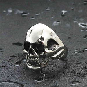 Anillo de Calavera Plateado para Hombre, Estilo Punk, Joyería Retro de Moda 26041 - Product Image 5
