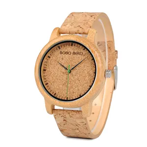 Лидер продаж, часы BOBOBIRD из бамбукового дерева, качественные часы с японским механизмом, минималистичные часы с кожаным ремешком для мужчин и женщин