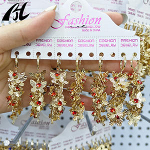 Длинные серьги с разноцветным каменным узором в виде бабочки, Прямая продажа с фабрики, несколько стилей на выбор - Product Image 2