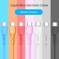Câble USB 3A type C pour iPhone cordon de données Micro chargeur en Silicone souple liquide fil de charge Super rapide