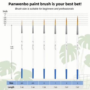 Panwenbo 6 pinceaux à pointe <span class=keywords><strong>fine</strong></span> <span class=keywords><strong>extra</strong></span> longs pour peinture, pointe de liner, pinceau d'artiste pour modèles, acrylique, <span class=keywords><strong>aquarelle</strong></span> - Product Image 2