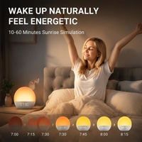 Jam Alarm Simulasi Matahari Terbit dengan Speaker, Alarm Ganda, Radio FM, Suara Alam, Alat Bantu Tidur, Kain Tahan Air IP65