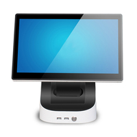 Moniteur à double écran de 15 pouces avec imprimante thermique, tiroir-caisse, Scanner de codes-barres, système Pos, écran tactile