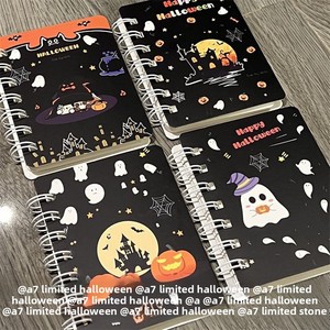 A7 Hochwertiges Spiral-Notizbuch im Ins-Stil Niedliches kleines verdicktes Hausaufgaben buch 60 Innenseiten Perfektes Studenten geschenk für Halloween - Product Image 3