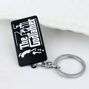 En stock, vente en gros, porte-clés rectangulaire en alliage avec logo The Godfather - Product Image 3