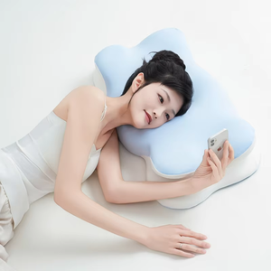 Oreiller orthopédique personnalisé en mousse à mémoire de forme WJ-2148 avec housse trapezoïdale <span class=keywords><strong>ergonomique</strong></span> en tricot pour le soutien du cou et de la tête pendant le sommeil - Product Image 2