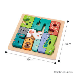 Puzle personalizado para bebé, Puzzle con número, letras, animales, madera, 3D, para niños - Product Image 2