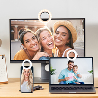 Clip sur Selfie Ring Light 40 lumière LED avec 3 modes d'éclairage luminosité en continu pour iPhone/Android téléphone portable iPad ordinateur portable