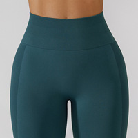 Pantalones Deportivos OEM ODM 2022 de Cintura Alta, Elásticos, Transpirables, Antibacterianos, de Secado Rápido y con Elasticidad en Cuatro Direcciones para Entrenamiento y Running