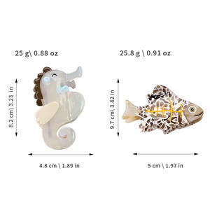 Nouveau dessin animé Animal marin épingle <span class=keywords><strong>à</strong></span> cheveux-mignon hippocampe conception acétate fille <span class=keywords><strong>chignon</strong></span> épingle <span class=keywords><strong>à</strong></span> cheveux - Product Image 2