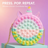 Porte-monnaie licorne en silicone souple, sac bandoulière anti-stress, pochette macaron colorée, grande et petite taille, vente en gros
