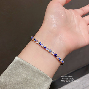 Nuovo arrivo Turkish Blue Eye bracciale CZ demone Eye amuleto braccialetto all'ingrosso donna gioielli - Product Image 3