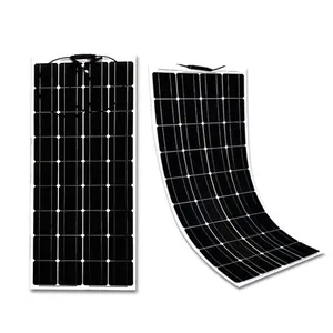 光伏太阳能电池板薄膜100瓦单声道半柔性太阳能电池板，用于房车游艇和高尔夫球车