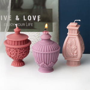 Moule à bougie en silicone en forme de lanterne de cour, <span class=keywords><strong>pour</strong></span> décoration artisanale, kits de fabrication de créations en résine en forme de colonne romaine géométrique - Product Image 3
