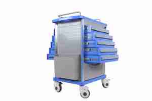 HOCHEY MEDICAL Véhicule de livraison de médicaments double face ABS populaire multifonction <span class=keywords><strong>Chariot</strong></span> à médicaments mobile pour soins infirmiers pour hôpital - Product Image 3