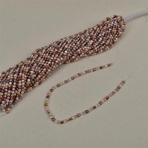 Perles d'eau douce naturelles de 5 mm, brillantes des deux côtés, avec trou latéral, couleurs mélangées, semi-finies, pour la fabrication de bijoux DIY, colliers, perles en vrac - Product Image 2