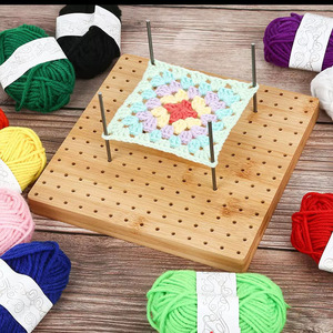 Planche à crocheter en bambou avec chevilles pour projets d'artisanat DIY, décoration de la maison, matériau en bois durable - Product Image 2