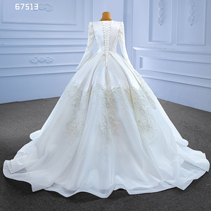 Vestido de novia elegante bordado de Organza, manga larga, Blanco musulmán, Rsm67551, <span class=keywords><strong>2022</strong></span> - Product Image 4