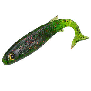 Leurre de pêche en PVC souple Crankbait avec œil 3D et queue en T, appât artificiel pour rivière, lac, ruisseau, océan, plage, roche, doré - Product Image 3