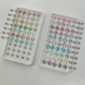 All'ingrosso di forma rotonda colorato placcatura di colore pietre speciali fuochi d'artificio taglio pietra di zirconi cubici sciolti - Product Image 2