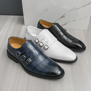 Zapatos de Vestir Negros y Blancos para Hombre, Zapatos de Vestir de PU para Hombre, Cómodos, Transpirables, Formales, de Negocios, Oxfords, de Cuero - Product Image 1