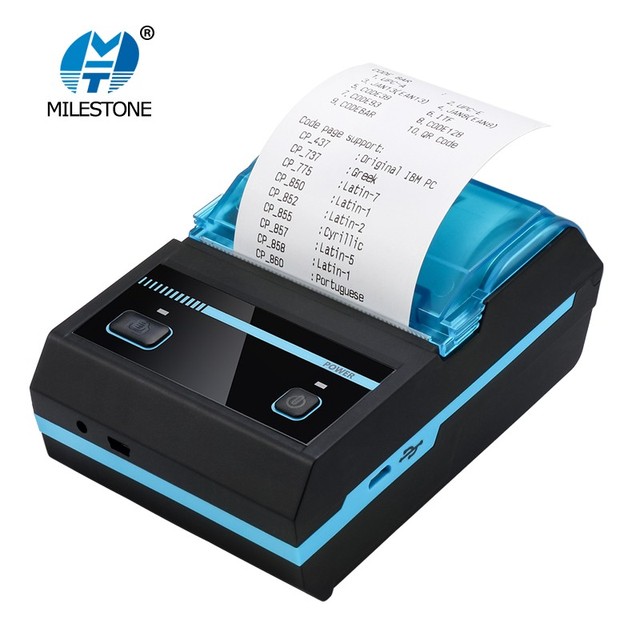 MTH-P5801 Portable Mini Thermal Receipt Printer ESC/POS for USB 48mm CE RoHS BIS Certified 3600mAh Battery 384dpi