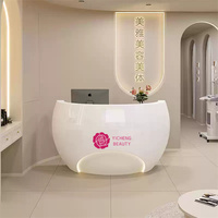 Comptoir de réception moderne en fibre de verre Yicheng Beauty, petit comptoir d'accueil, bar en arc pour salon, idéal pour centres commerciaux et salles de sport