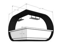 Comptoir de bar commercial en surface solide avec modèle 3D gratuit pour café, boîte de nuit, bar