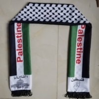 2023 gros conception personnalisée Satin Polyester Palestine écharpe pas cher événements décoration drapeaux et bannières promotionnels