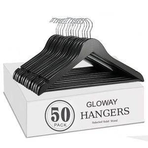 Perchas personalizadas para pantalones, barra natural, gancho giratorio de 360 grados, paquete de perchas de madera maciza de primera calidad para ropa - Product Image 1