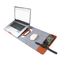 Sac pour ordinateur portable multifonctionnel avec chargeur sans fil, pochette, support de refroidissement pour téléphone et tapis de souris pour la charge de téléphone, d'écouteurs et de montre