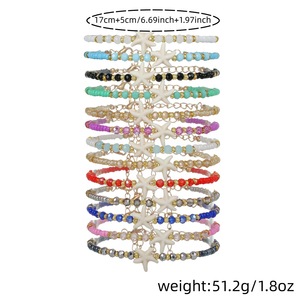 Bohemian Starfish <b>Beaded</b> <b>Bracelet</b> Set 13 Strips Adjustable Beach Style Jewelry Party Fashion <b>Bracelets</b> - Product Image 4
