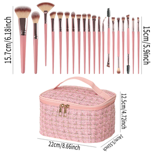 40 PCs Kit de maquillage Set Pinceaux de maquillage professionnels Collection éponges et poches cosmétiques de voyage Fond de teint intégral - Product Image 5